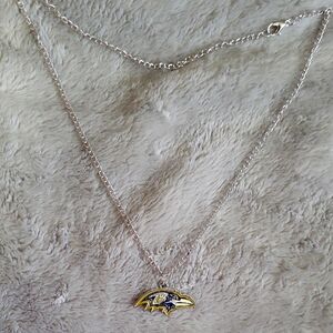 Ravens Silver and Gold Pendant Necklace